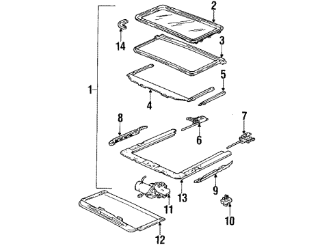 1988 Oldsmobile Cutlass Ciera Latch Cover Diagram for 22546540