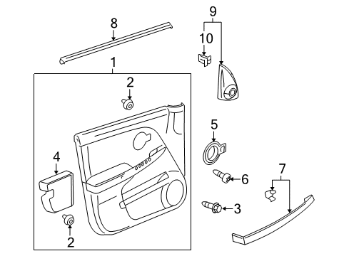 2007 Chevy Equinox Interior Trim - Front Door Diagram