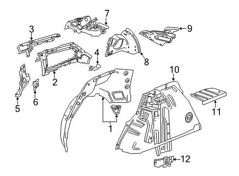 2018 Buick Regal TourX Inner Structure - Quarter Panel Diagram