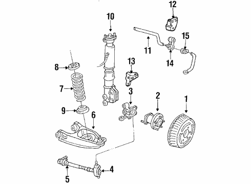 1988 Pontiac Bonneville Coil Spring, Rear Diagram for 22076852