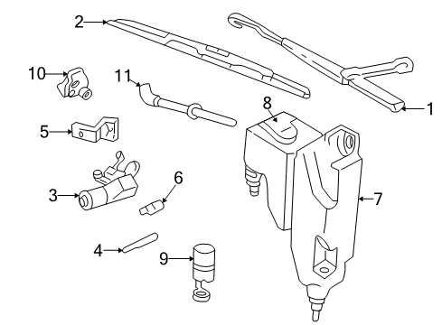 2000 GMC Sonoma Wiper & Washer Components Diagram