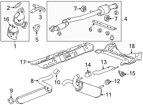 2011 Chevy Cruze Muffler & Pipe Clamp Diagram for 13278368