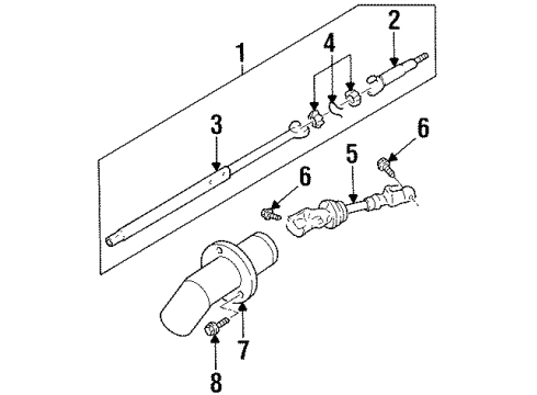 1996 Chevy Lumina Steering Column Housing & Components, Shaft & Internal Components, Lower Components Diagram