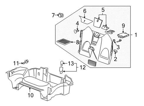 2010 Saturn Sky Interior Trim - Rear Body Diagram