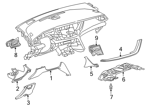 2020 Buick Regal TourX Lower Panel Diagram for 39029771