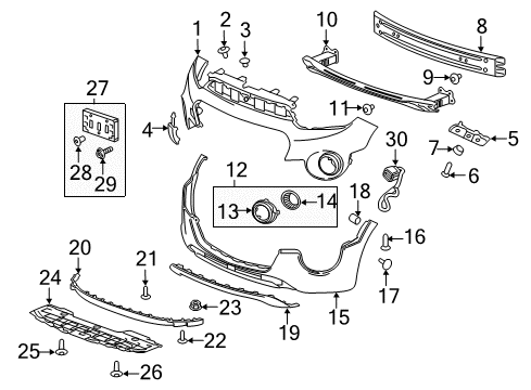 2022 Chevy Spark Bumper & Components - Front Diagram