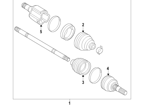 2019 Chevy Traverse Front Axle, Axle Shafts & Joints, Drive Axles Diagram