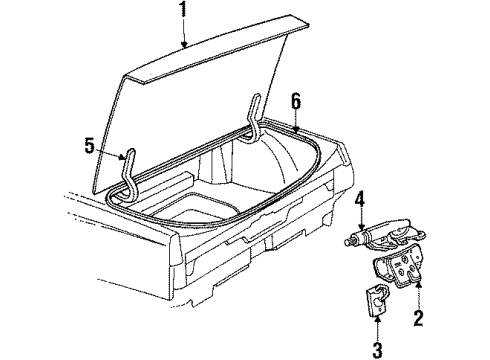 1991 Buick LeSabre Lock Cylinder, Rear Diagram for 20462575