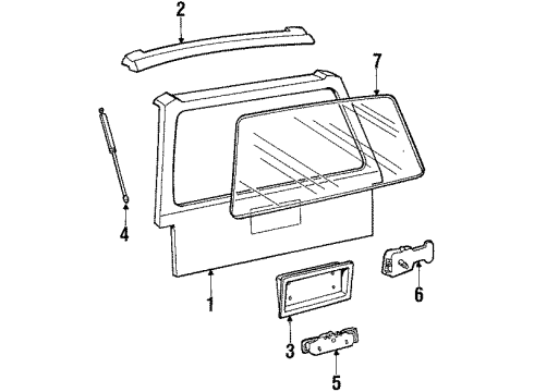 1984 Oldsmobile Firenza Glass Diagram for 20341148