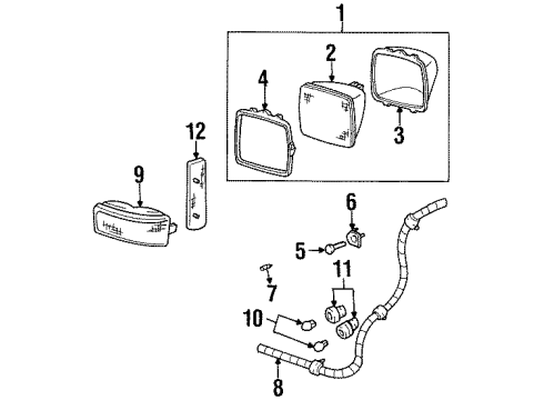 1993 GMC K2500 Headlamps Diagram