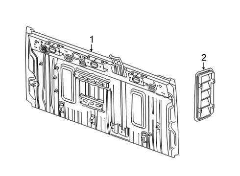 2020 GMC Sierra 3500 HD Back Panel Diagram 2 - Thumbnail