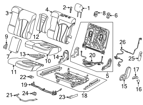 2016 Buick Envision Seat Back Pad, Rear Diagram for 23372958
