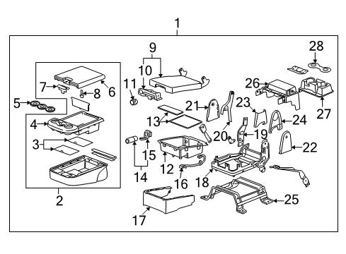 2009 Chevy Avalanche Front Seat Components Diagram 5 - Thumbnail