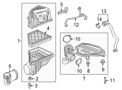 2018 Cadillac XT5 Air Intake Diagram