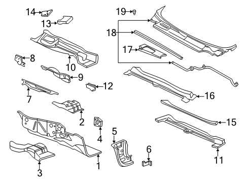 2004 Pontiac Bonneville Cowl Diagram