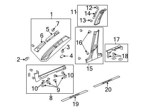 2007 Saturn Ion Interior Trim - Pillars, Rocker & Floor Diagram 2 - Thumbnail