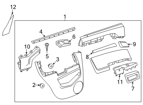 2012 Chevy Captiva Sport Interior Trim - Rear Door Diagram