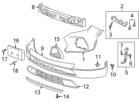 2021 Chevy Blazer Bumper & Components - Front Diagram 3 - Thumbnail