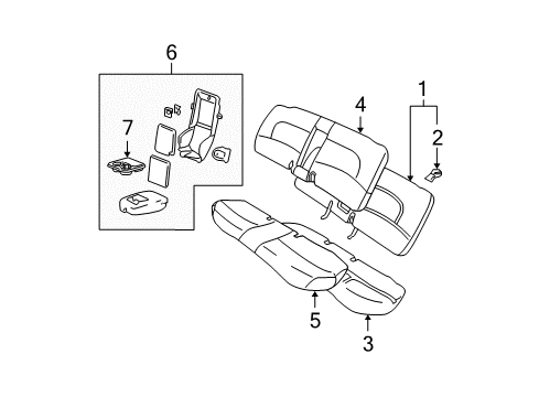 2000 Buick LeSabre Rear Seat Components Diagram