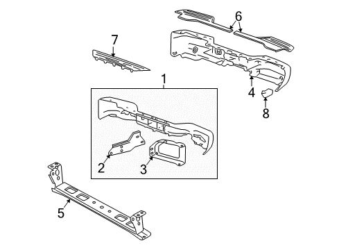 2004 Cadillac Escalade EXT Rear Bumper Diagram