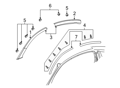 2006 Saturn Ion Exterior Trim - Roof Diagram