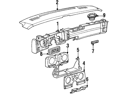 1985 Chevy Camaro Switch Bezel Diagram for 14064963