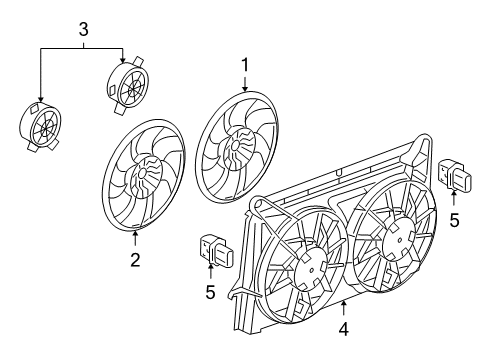 2011 GMC Sierra 1500 Cooling System, Radiator, Water Pump, Cooling Fan Diagram 5 - Thumbnail