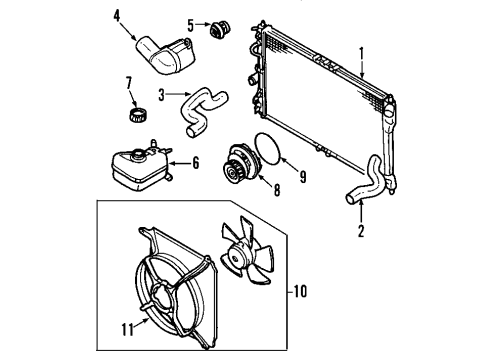 2008 Chevy HHR Fan Shroud Diagram for 15295901