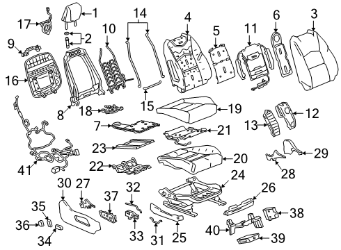 2024 Cadillac XT4 Passenger Seat Components Diagram