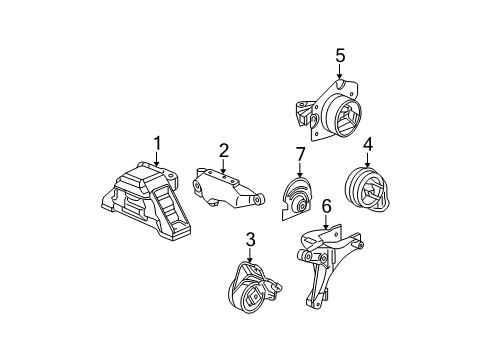 2009 Chevy HHR Engine & Trans Mounting Diagram 3 - Thumbnail