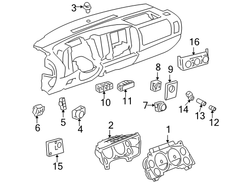 2007 GMC Sierra 1500 Cluster & Switches Diagram