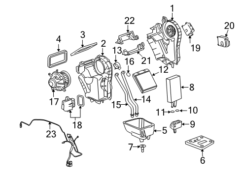2012 GMC Yukon Auxiliary A/C & Heater Unit Diagram