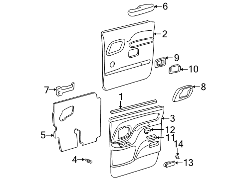 1995 GMC C2500 Interior Trim - Rear Door Diagram