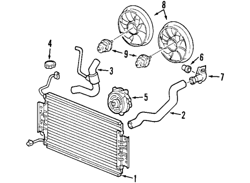 2001 Pontiac Grand Am Cooling System, Radiator, Water Pump, Cooling Fan Diagram