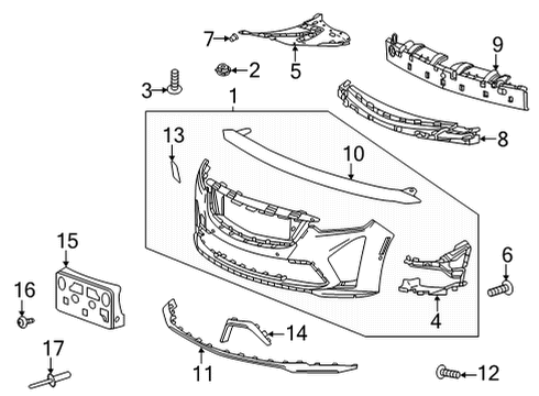 2022 Cadillac CT5 License Frame, Front Diagram for 84450649