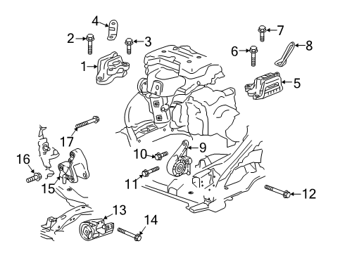 2021 Chevy Blazer Engine & Trans Mounting Diagram 3 - Thumbnail