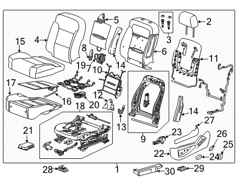 2017 Cadillac Escalade Driver Seat Components Diagram 5 - Thumbnail
