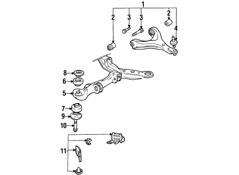 1997 Oldsmobile LSS Lower Control Arm Bolt, Front Diagram for 25643428