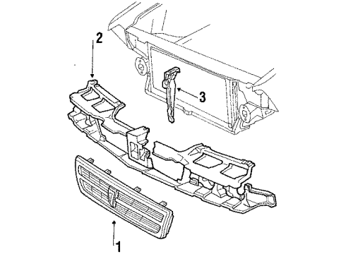 1987 Pontiac Bonneville Nameplate, Front Diagram for 10037554