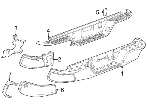 2023 GMC Canyon Bumper & Components - Rear Diagram