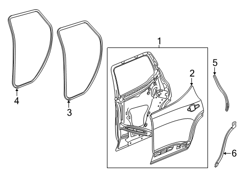 2020 GMC Acadia Rear Door Diagram