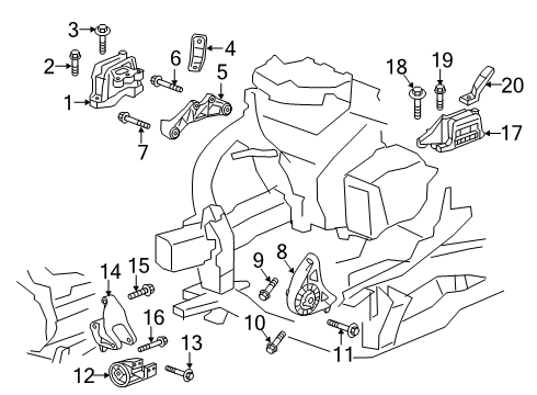 2021 Chevy Blazer Engine & Trans Mounting Diagram 4 - Thumbnail