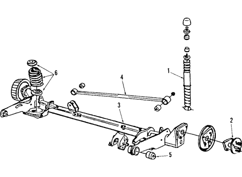 1986 Buick Century Rear Axle, Lower Control Arm, Suspension Components Diagram
