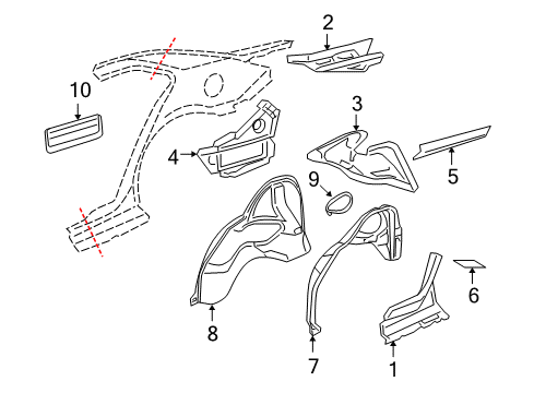 2005 Pontiac G6 Inner Structure - Quarter Panel Diagram
