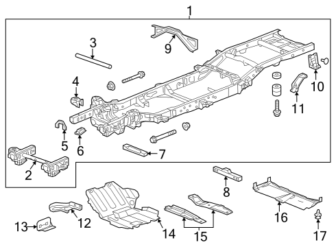 2014 Chevy Silverado 1500 Trans Crossmember Diagram for 22764054