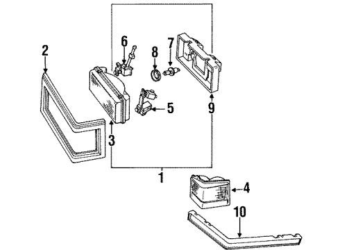 1992 Cadillac Brougham Headlamps Diagram