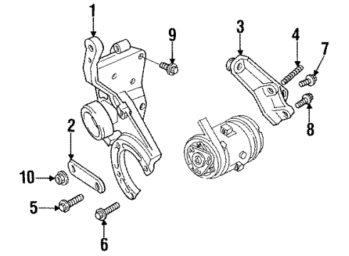 1994 Buick Skylark A/C Compressor Mounting Diagram