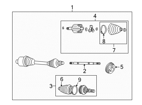 2000 Chevy Impala Drive Axles - Front Diagram