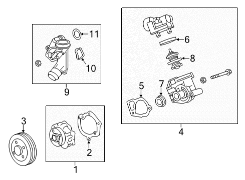 2013 Cadillac ATS Cooling System, Radiator, Water Pump, Cooling Fan Diagram
