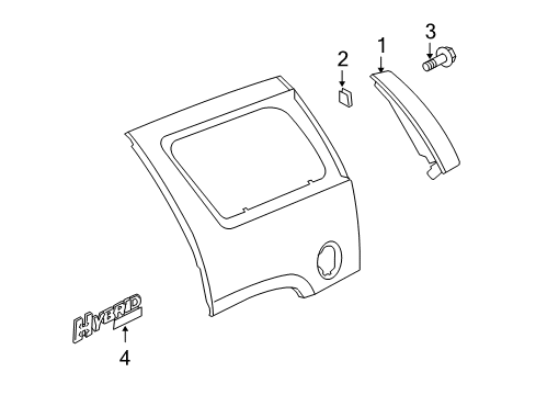 2012 Cadillac Escalade Exterior Trim - Quarter Panel Diagram 2 - Thumbnail